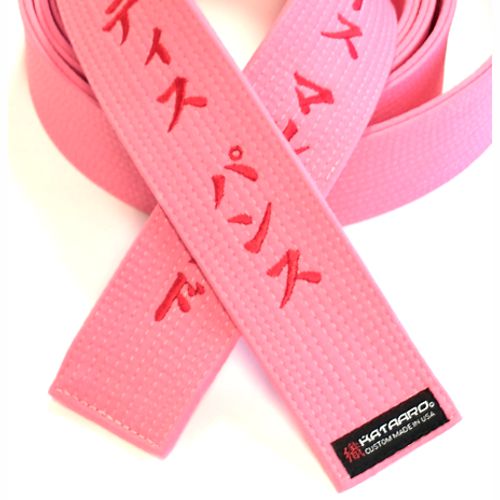 Embroidered Martial Arts Breast Cancer Awareness Pink Belt